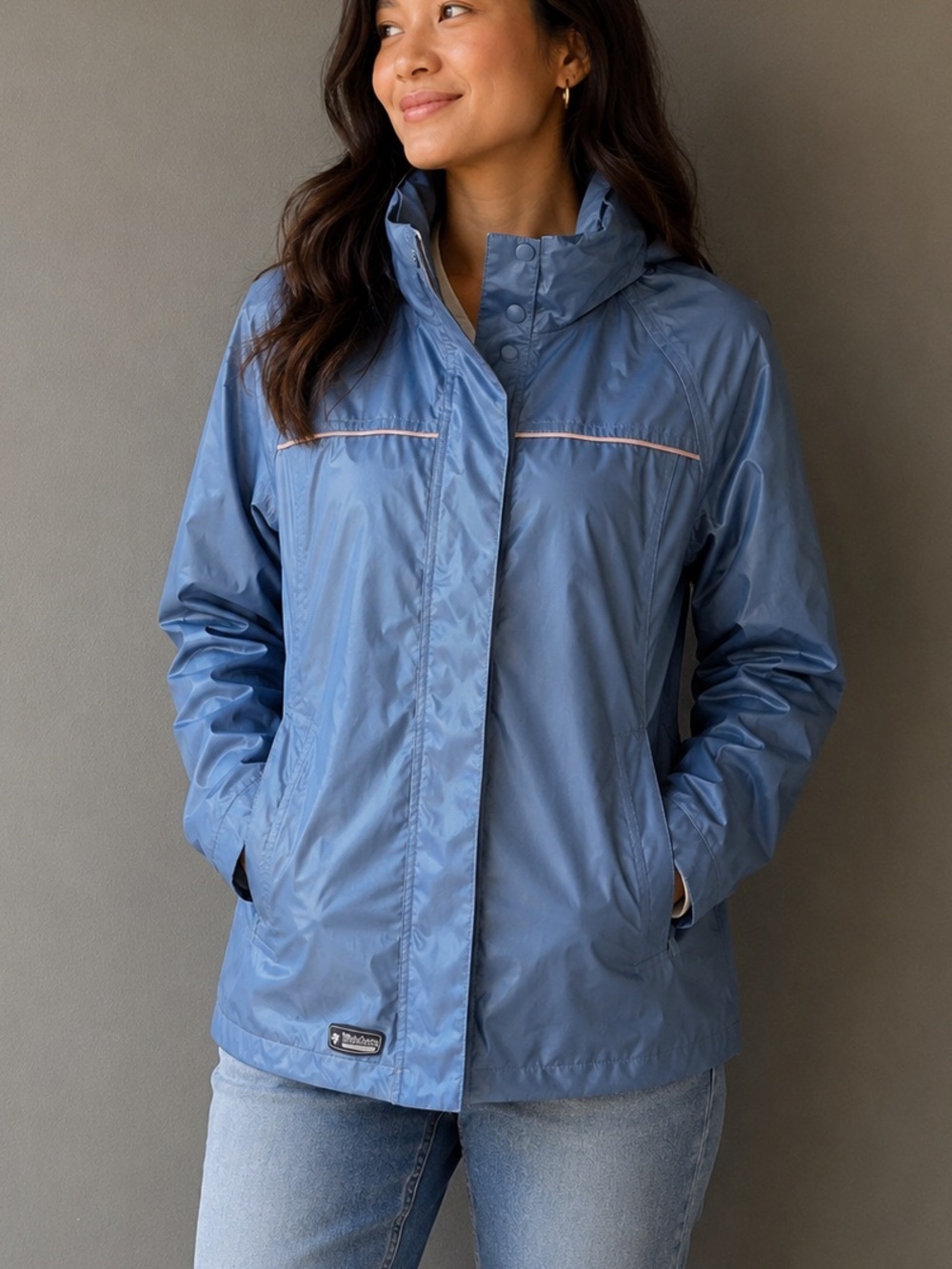 Wetskins Blue Hooded Rain Jacket Women’s Small Lightweight Waterproof Coat